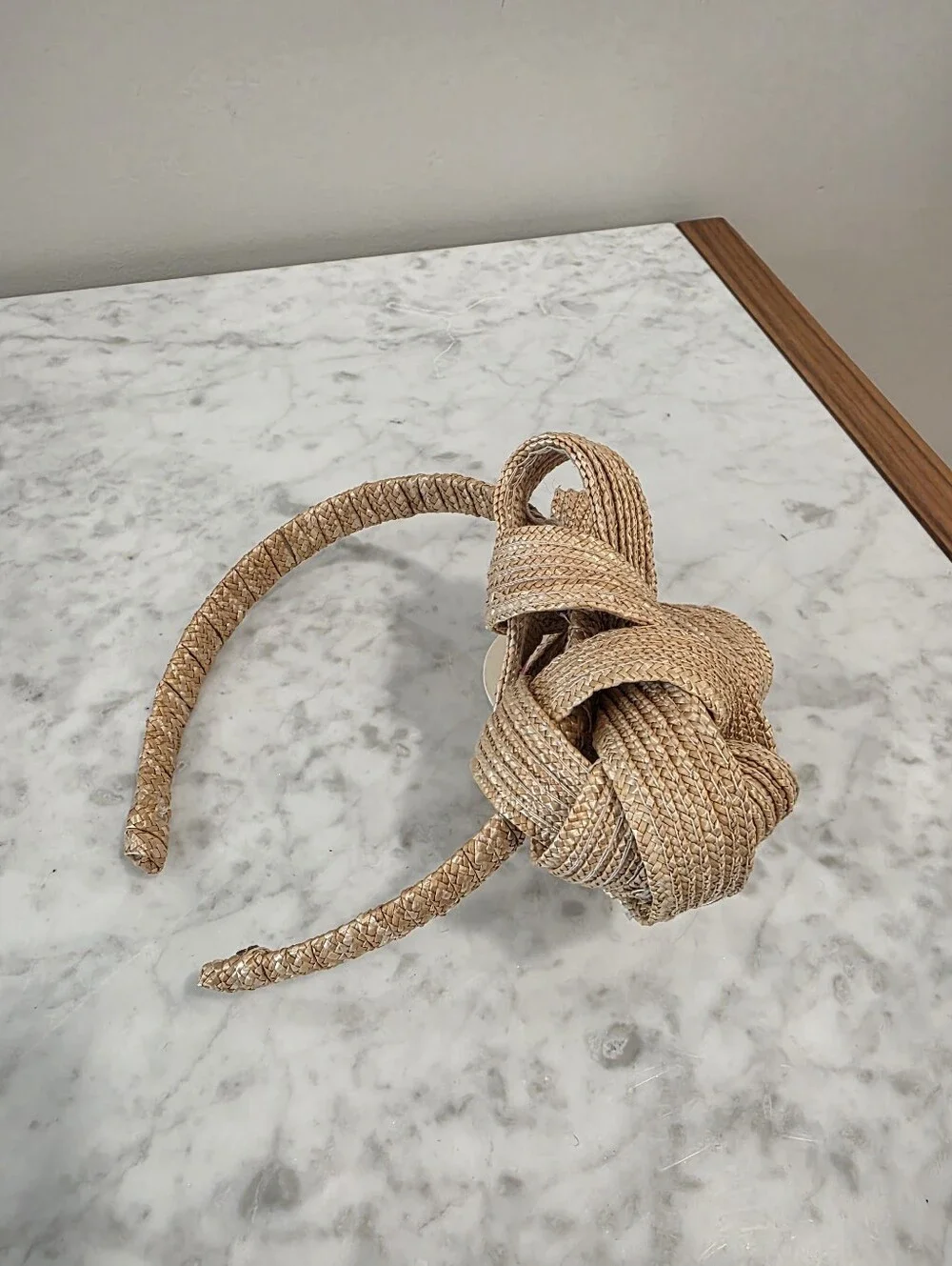 Woven Raffia Knot Headband - Natural